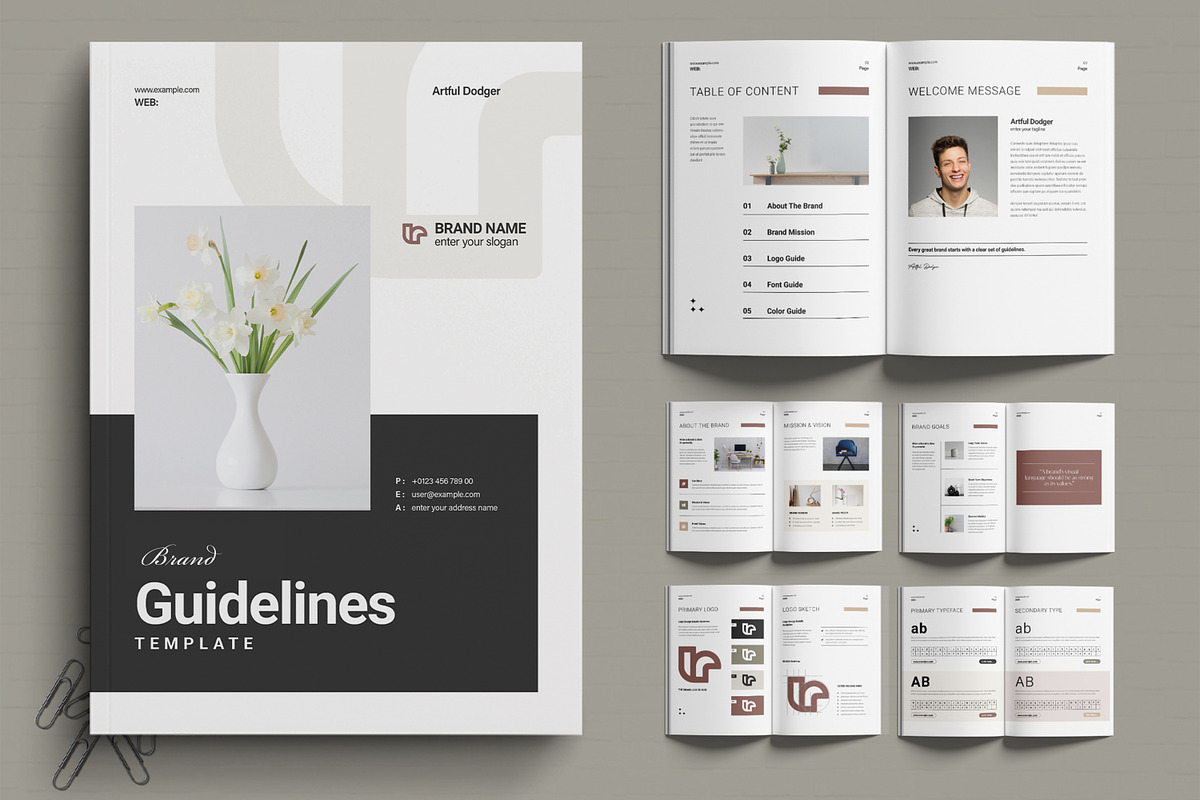 Brand Guidelines Template Layout, a Brochure Template by MightyDesign (Photo 1 of 6)