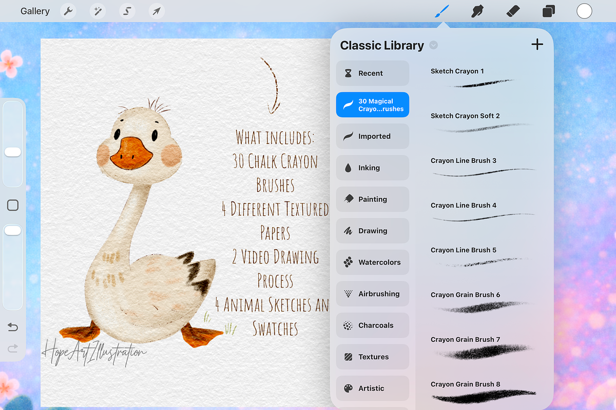 Procreate Crayon Brushes, a Brush Add-On by HopeArtIllustration (Photo 7 of 7)