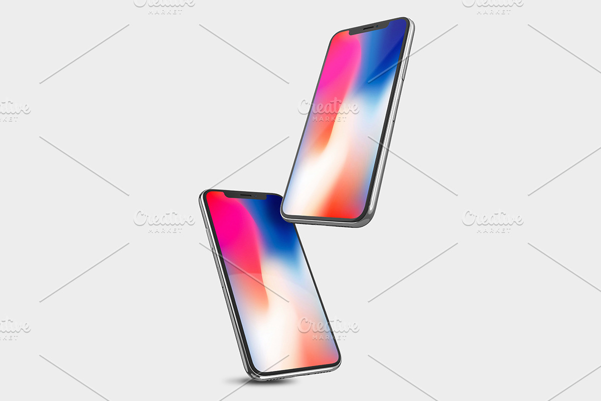 10 iPhone X PSD Mockup Set, an iPhone Mockup by Sinlatown (Photo 8 of 11)