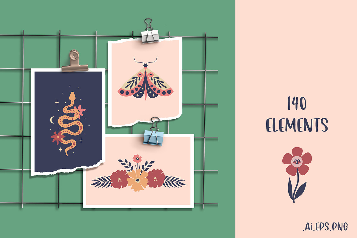 Mysterious Boho Clipart & posters, an Object Graphic by Sofico (Photo 20 of 26)