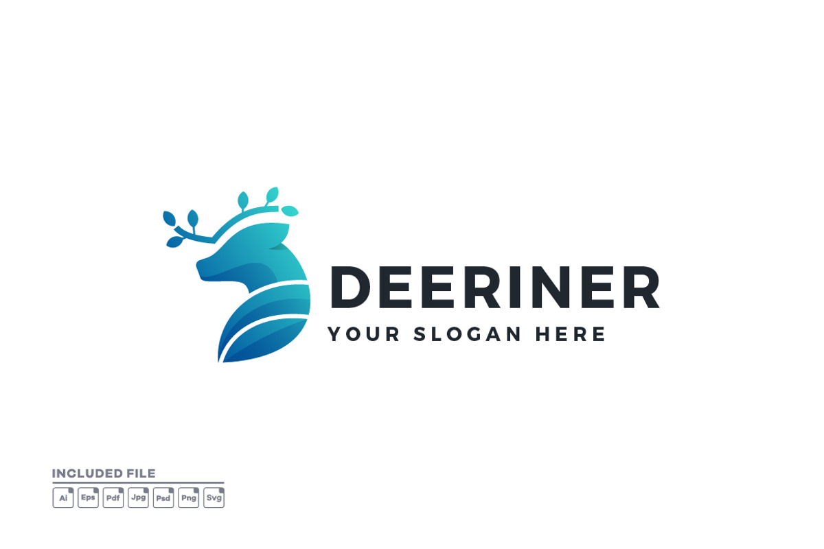 Deer Gradient Colorful Logo Vector, a Branding & Logo Template by yuanesei