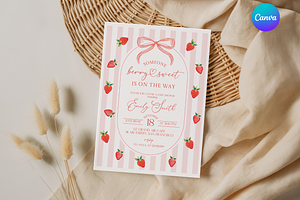 Berry Sweet Baby Shower Invite Set, a Templates & Theme by Digital_Mind