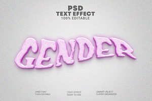 3d Gender Text Style Effect