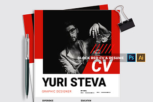 Block Red CV & Resume