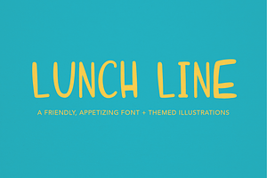 Lunch Line | Font + Illustration Set