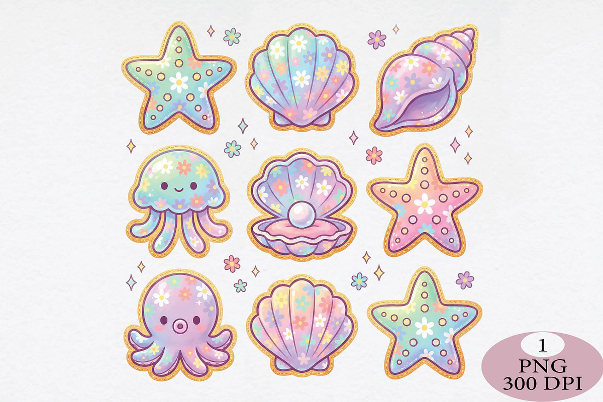Faux Patchwork Seashell Clam Summer, an Illustration by Daily.Designs (Photo 1 of 5)