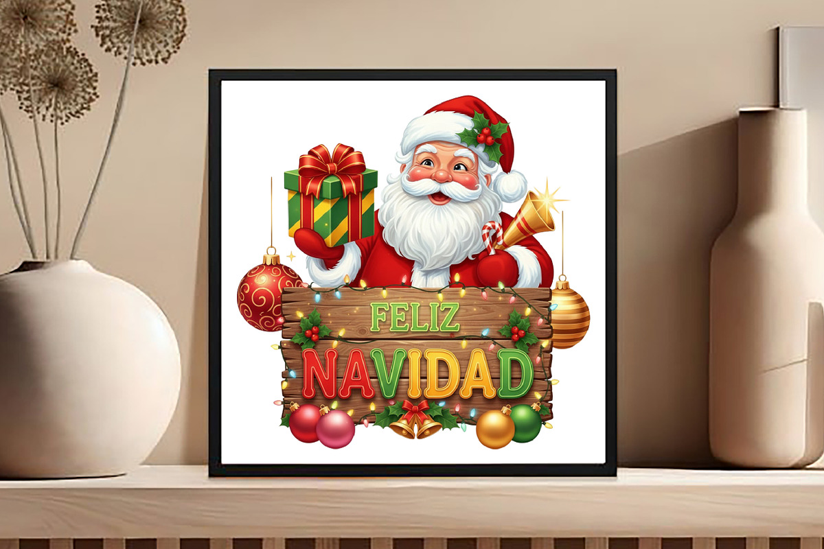 Feliz Navidad Christmas PNG, an Illustration by Black Bird Studio (Photo 4 of 4)