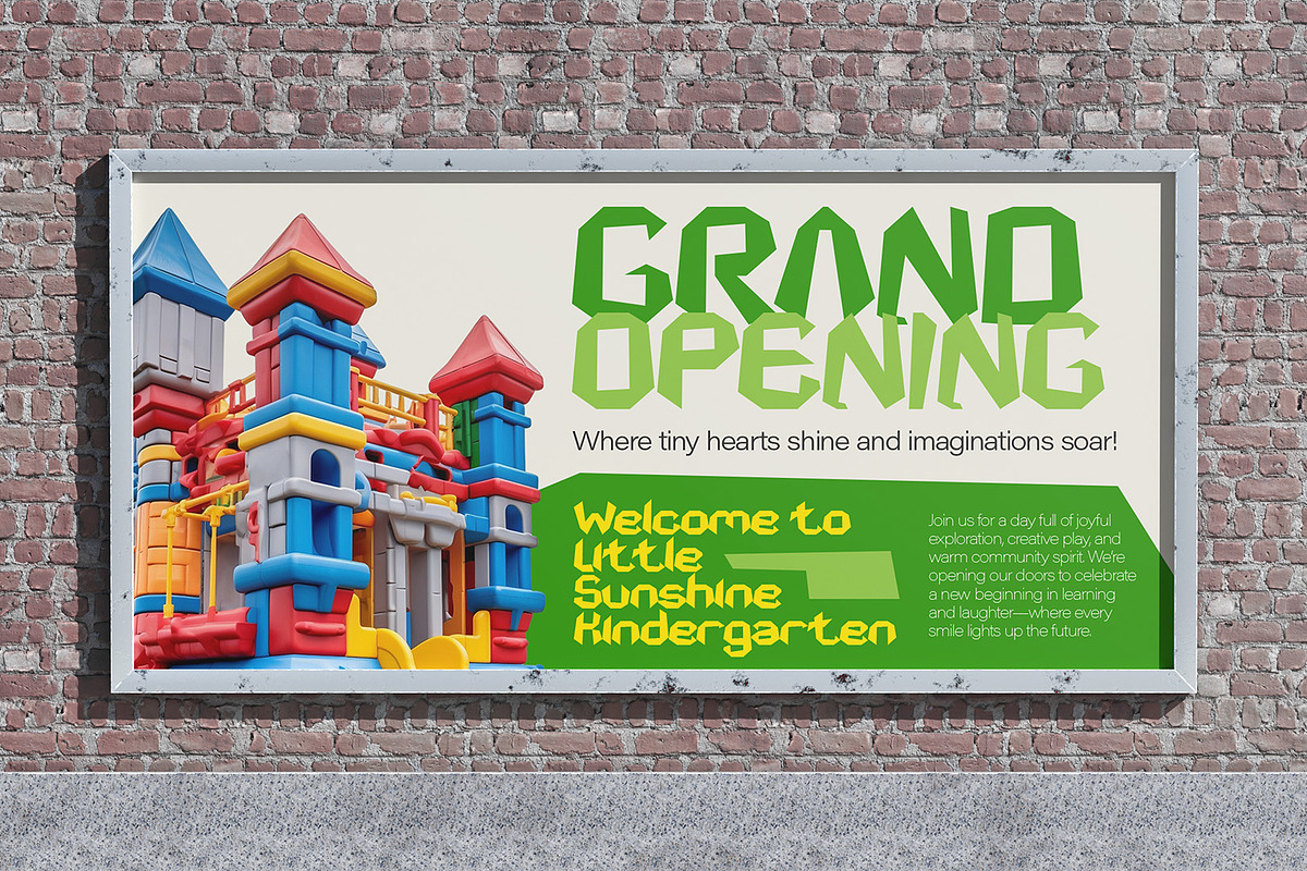 Overpal Solid - Geometric Playful, a Sans Serif Font by CuratedType Studio (Photo 2 of 10)