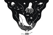 Vector mermaid 11 prints set, an Animal Illustration by JULYMILKS (Thumbnail 1 of 7)