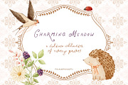 Charming meadow - woodland clipart, a Decorative Illustration by polikarpovaart (Thumbnail 9 of 30)