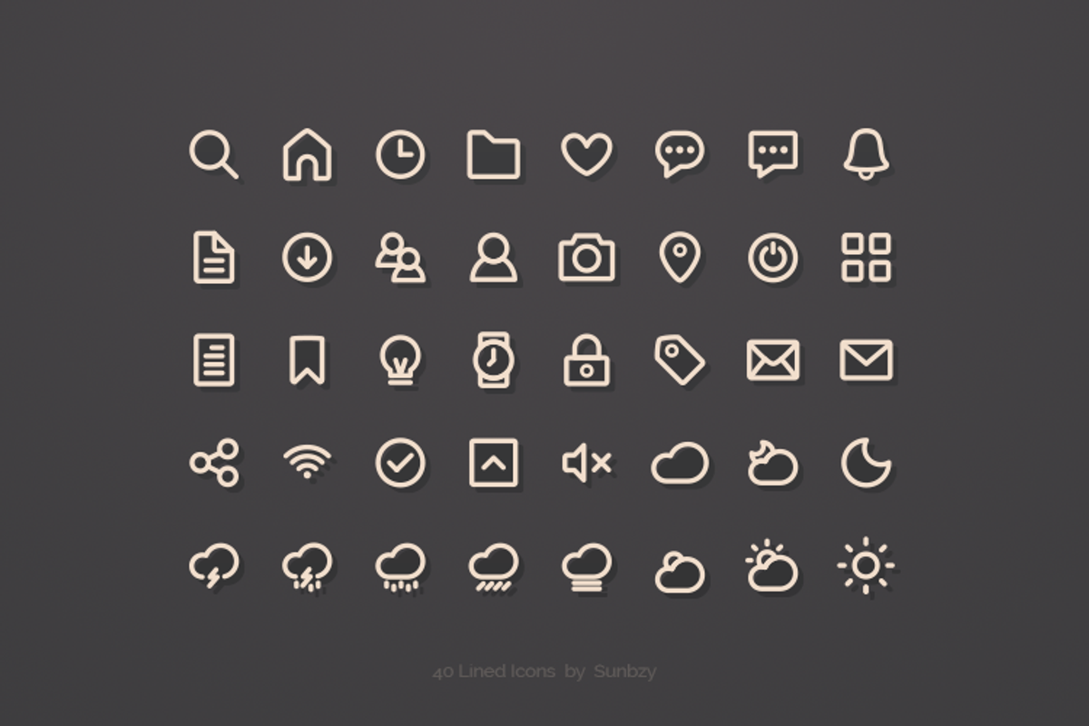 40 Lined Icons