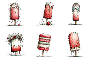 Whimsical Summer Ice Cream Clipart, an Illustration by CreationArt (Thumbnail 5 of 6)