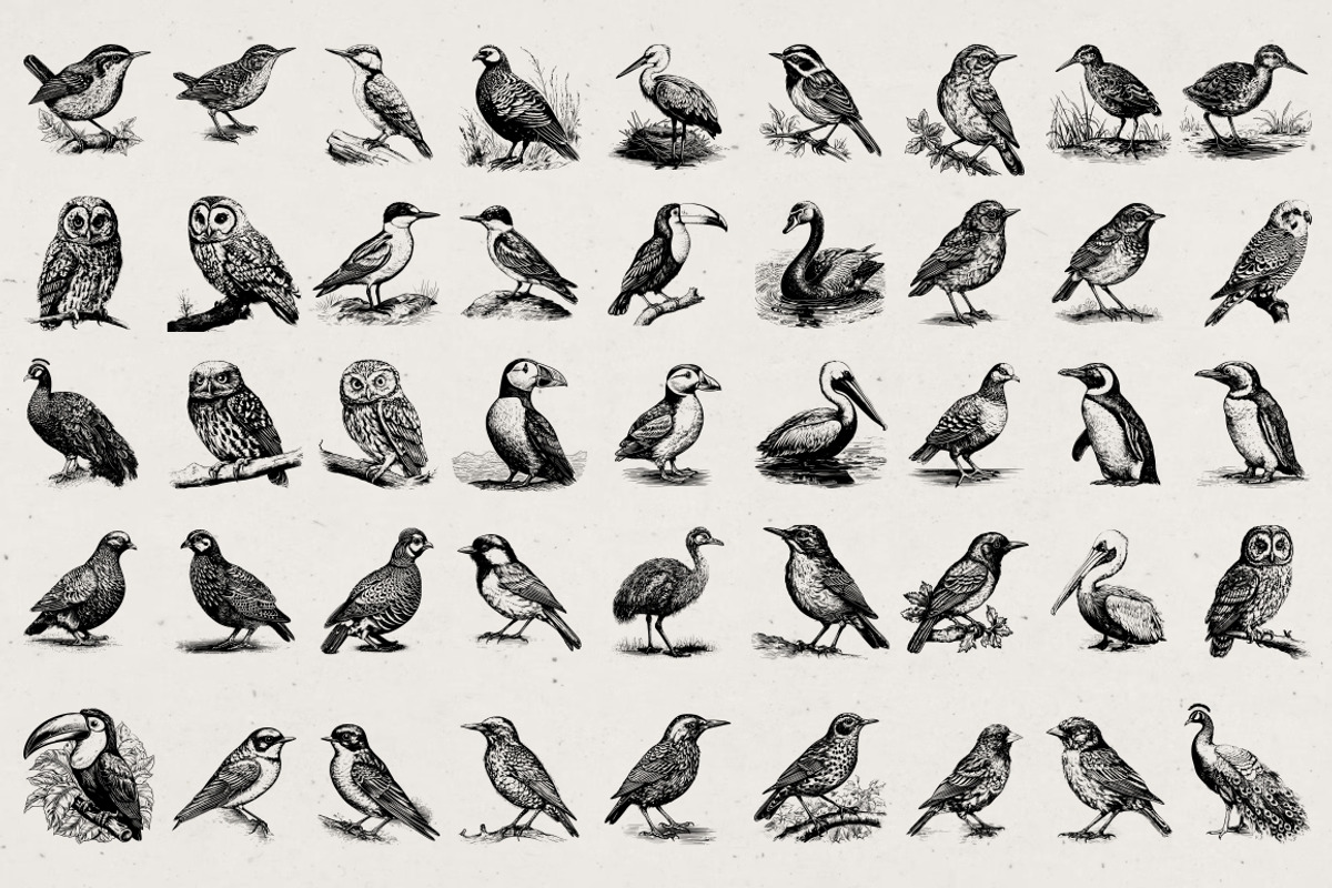 260 Birds Illustrations, an Animal Illustration by Nocturnal Wolf (Photo 10 of 13)
