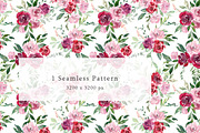 Watercolor Red Blush Pink Flowers, an Illustration by GraphicsDish (Thumbnail 3 of 6)