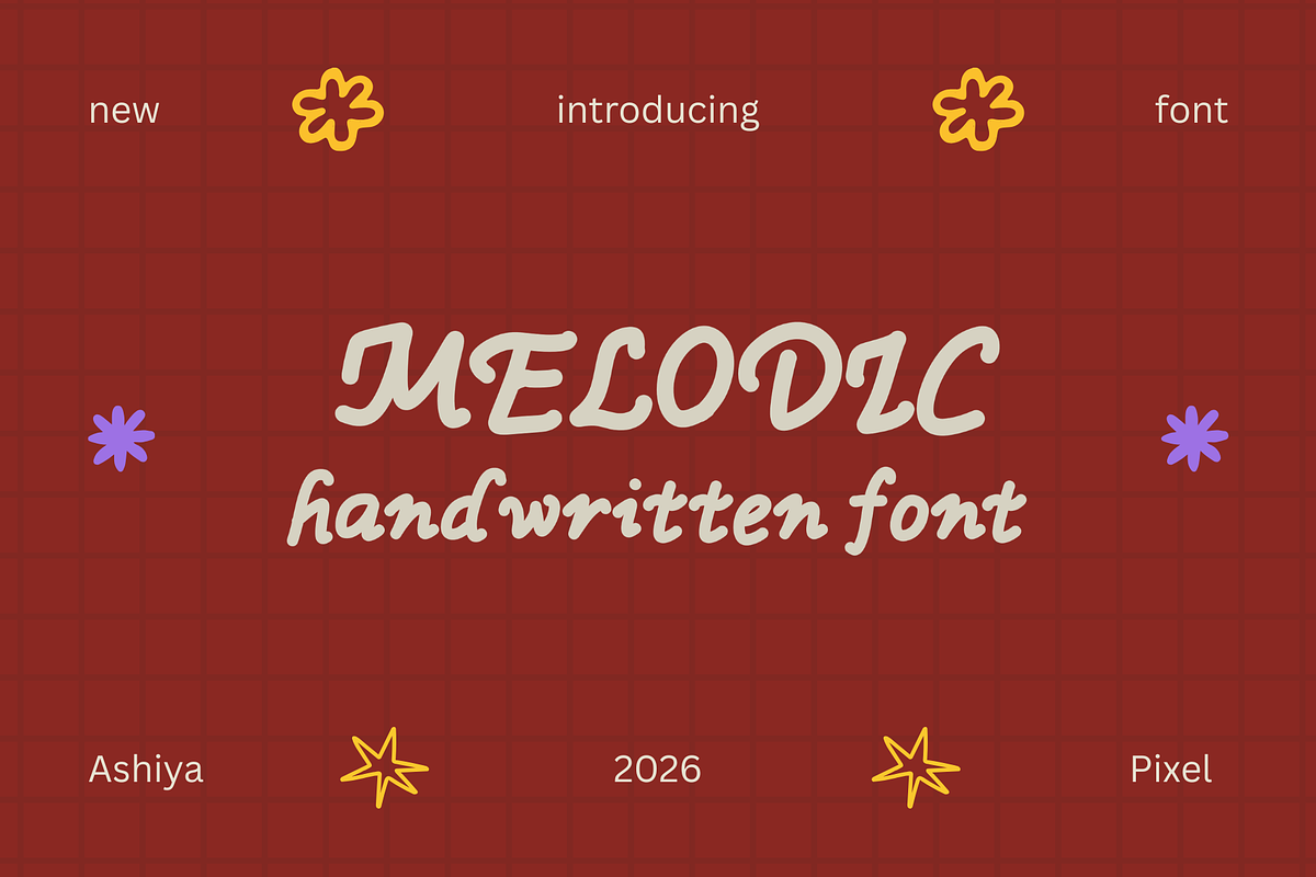 Melodic Playful & Retro Groovy Font, a Handwritten Font by Ashiya Pixel (Photo 10 of 11)