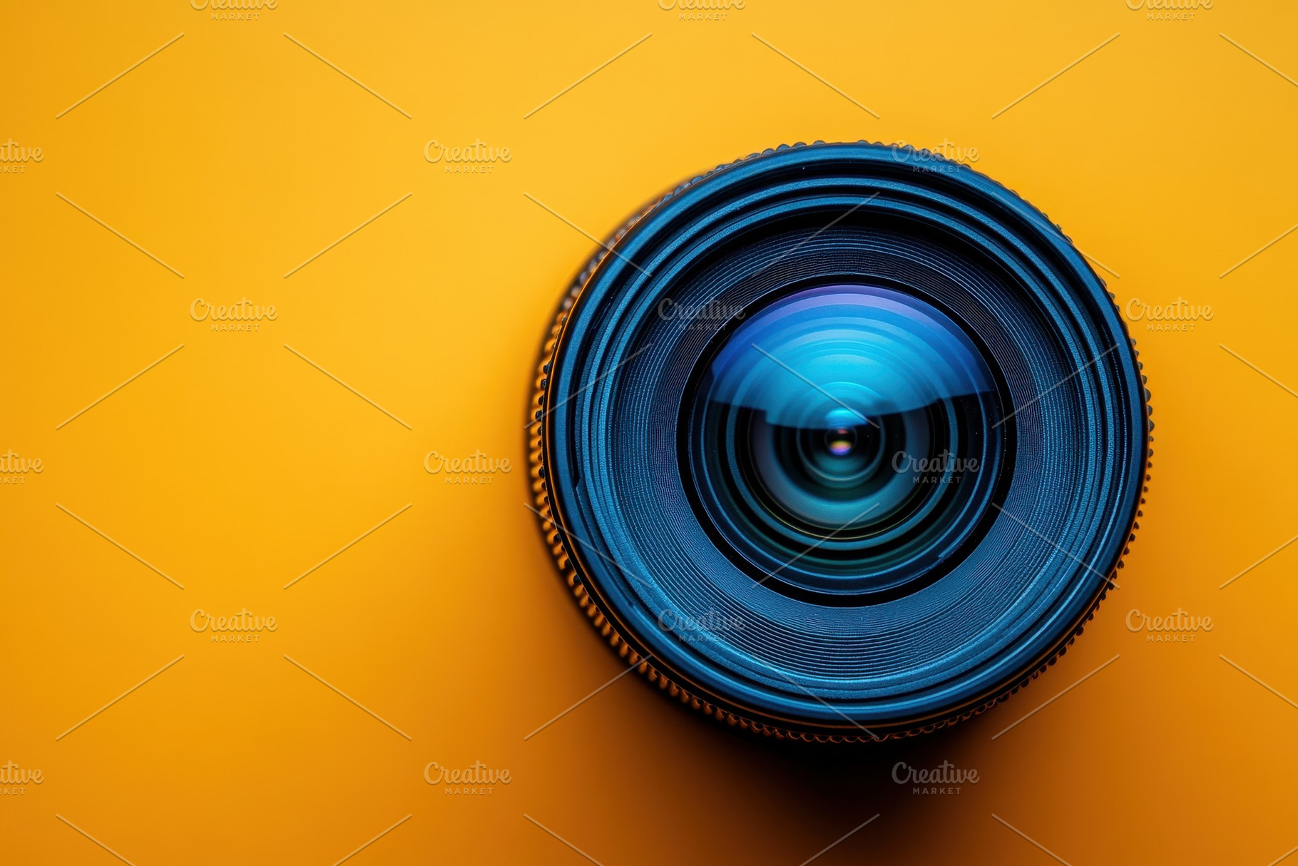 Brightly colored camera lens on a vi, a Photo by Tanuart