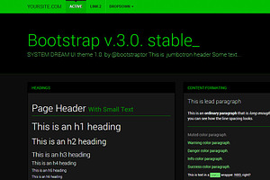 Bootstrap 3.0. Sys-dream Theme