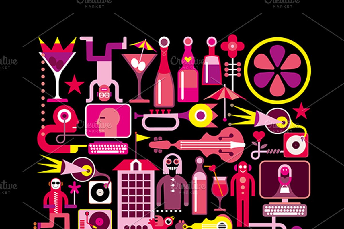 Nightclub Disco Party vector design, a Food Illustration by danjazzia (Photo 2 of 2)