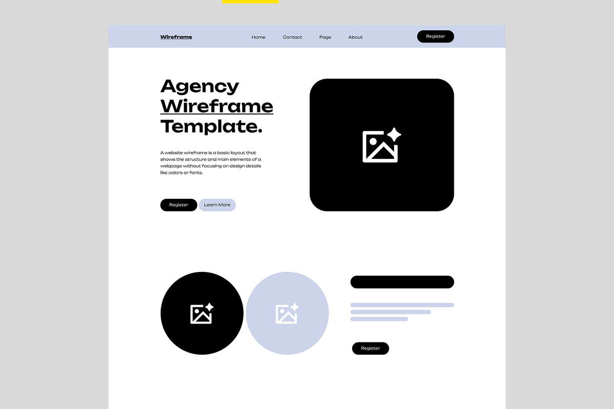 Website Landing Page Wireframe, a Landing Page Template by ContestDesign (Photo 2 of 6)