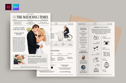 Wedding Program Newspaper Template, a Brochure Template by BrandPacks