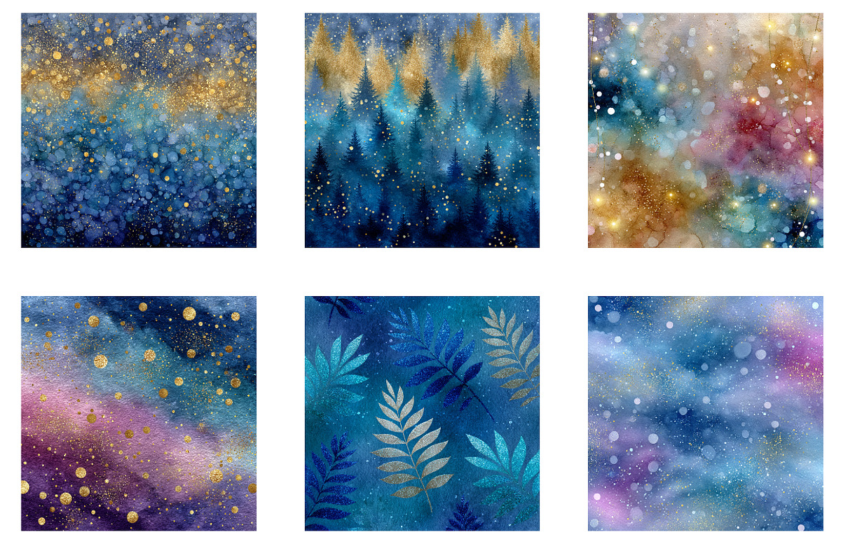 Snow Glitter Textures Digital Paper, an Illustration by Designworld (Photo 2 of 7)