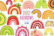 Juicy Fruit Rainbows Watercolor PNG, a Food Illustration by Whimsy Brush Studio (Thumbnail 1 of 10)