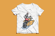 skull riding a motorbike surfboard, an Illustration by gunaonedesign (Thumbnail 4 of 4)