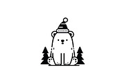 Bear Christmas Holiday Design, a Branding & Logo Template by Vectorium Studio (Thumbnail 1 of 2)