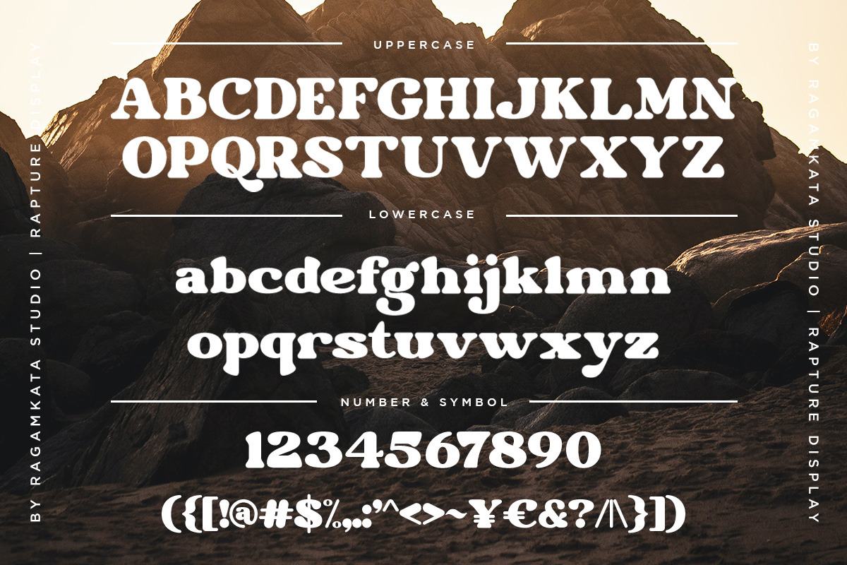 Rapture - Retro Header Typeface, a Serif Font by RagamKata (Photo 9 of 10)