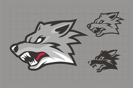 WOLF HEAD MASCOT LOGO VECTOR