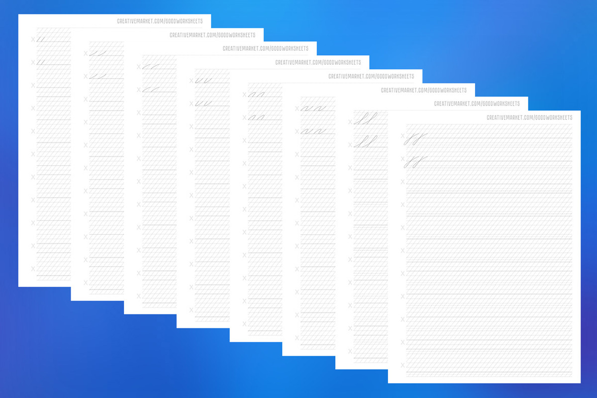 Basic strokes of lowercase letters, a Stationery Template by Good Worksheets (Photo 2 of 2)