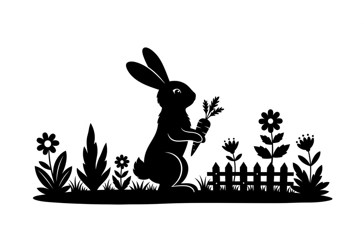 Garden Bunny Silhouette Bundle, an Illustration by jahid234 (Photo 31 of 48)