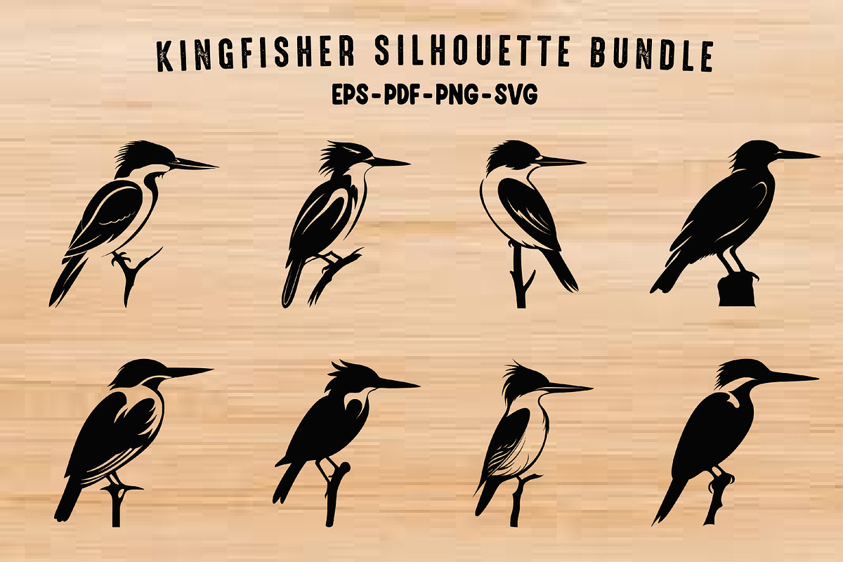 Kingfisher Silhouette Vector art set, an Animal Illustration by Gfx Expert Team (Photo 1 of 3)