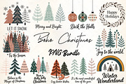 Boho Christmas PNG Bundle, an Illustration by CrexoraLab (Thumbnail 1 of 5)