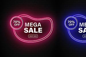 Sale Promotions Vector Neon Bundle