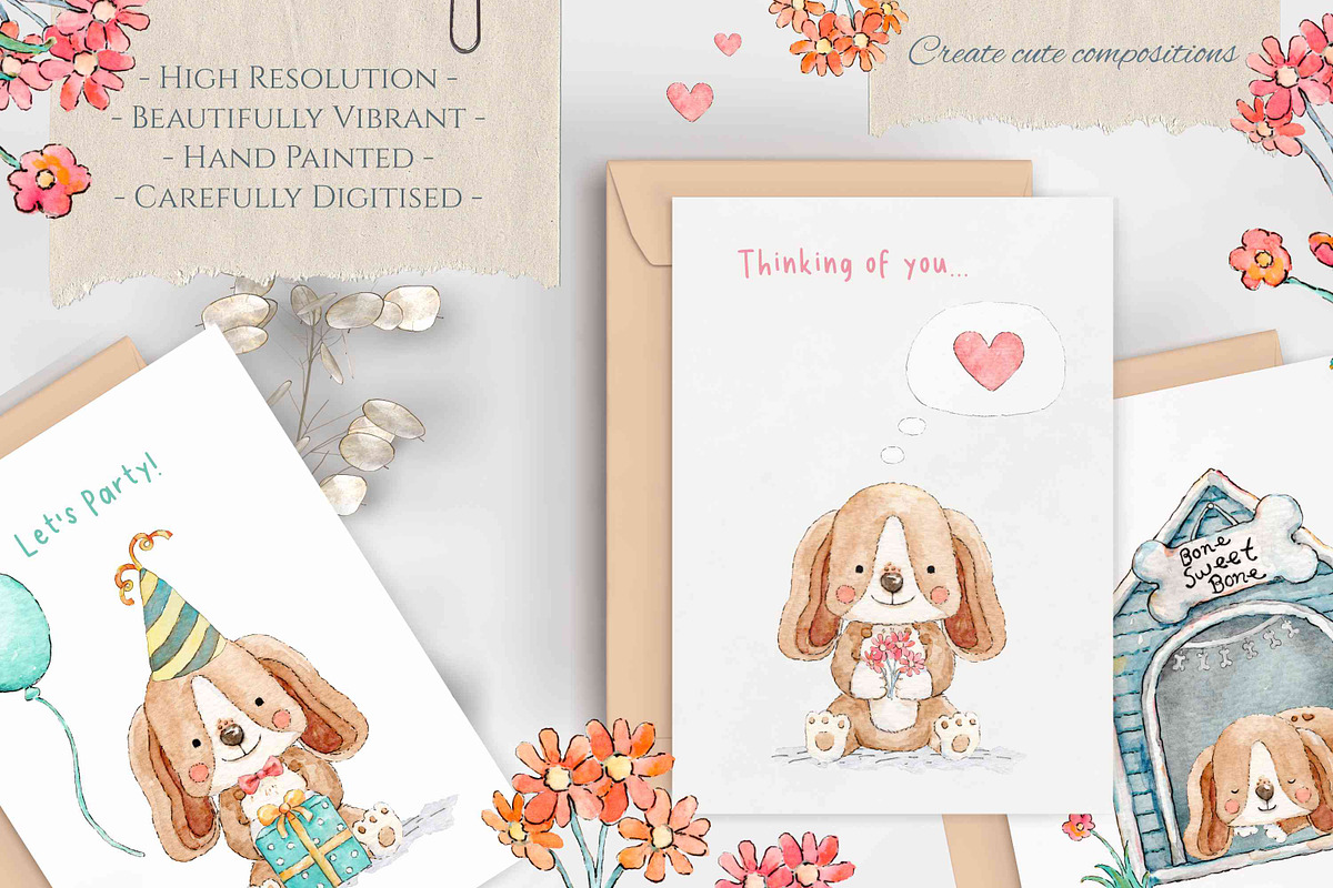 Life of a Dog Watercolour Collection, an Animal Illustration by Jen Digital Art (Photo 5 of 6)