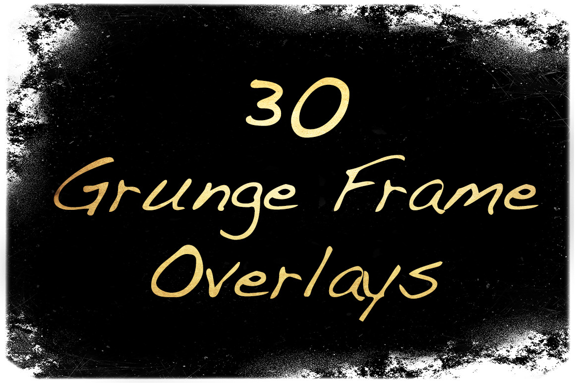 30 Grunge Frame Overlays, a Texture Graphic by dyrkwyst textures