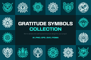 Gratitude Symbol Art Set, a Solid Icon by Creative Stall