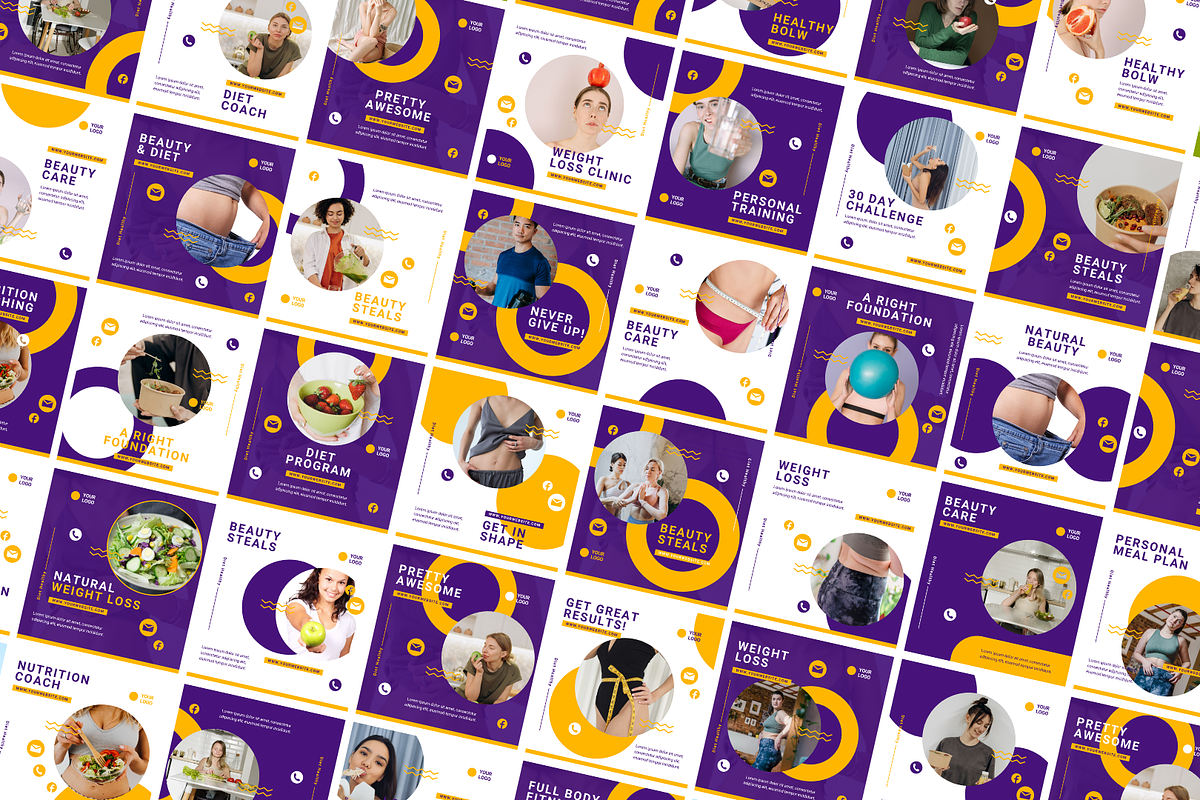 Diet and Beauty Instagram Templates, a Social Media Template by Canvagator (Photo 3 of 4)