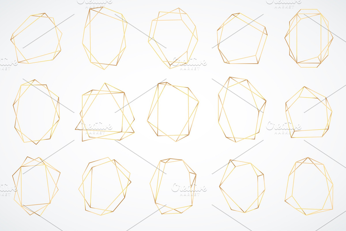 Gold polygonal frames. Elegant, a Decorative Illustration by YummyBuum