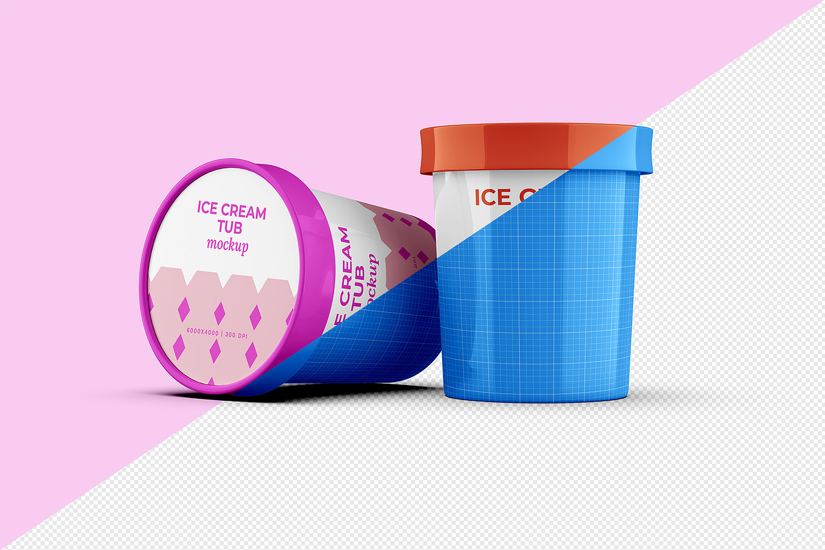 Ice Cream & Food Tub Mockup Set, a Cups & Container Mockup by Illusiongraphic (Photo 11 of 18)