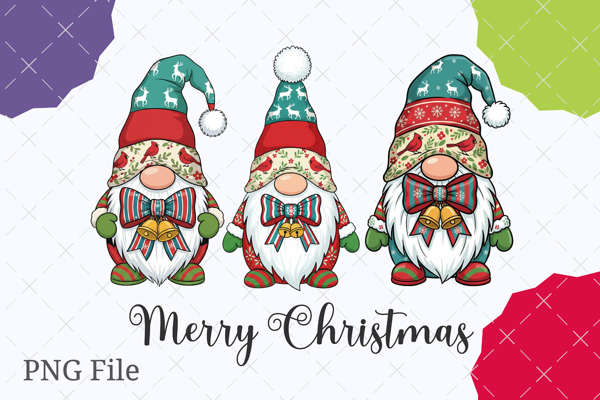 Christmas Gnome PNG Christmas Patchw, an Illustration by designcity5 (Photo 1 of 8)
