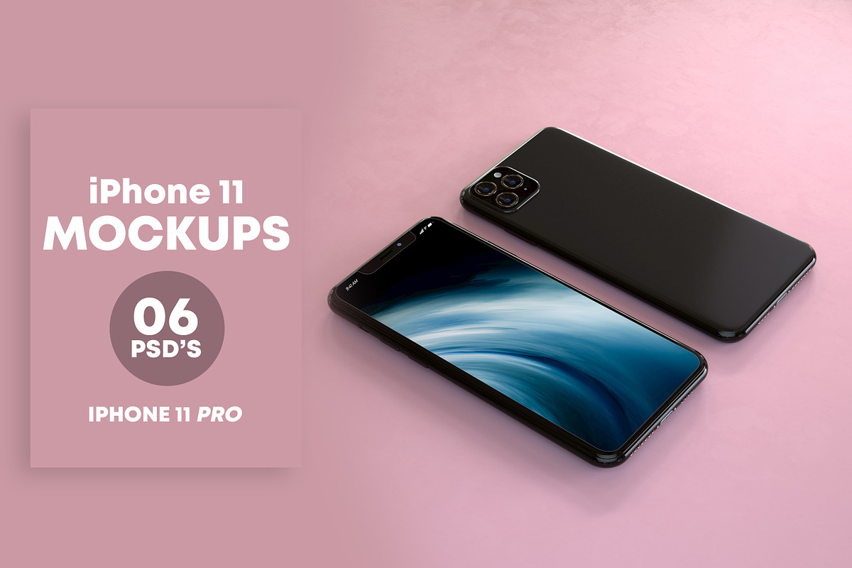 Set of iPhone 11 PRO Mockups, an iPhone Mockup by StyleMockups (Photo 5 of 13)