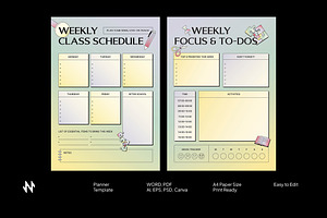 School Schedule Planner, a Stationery Template by Neermana