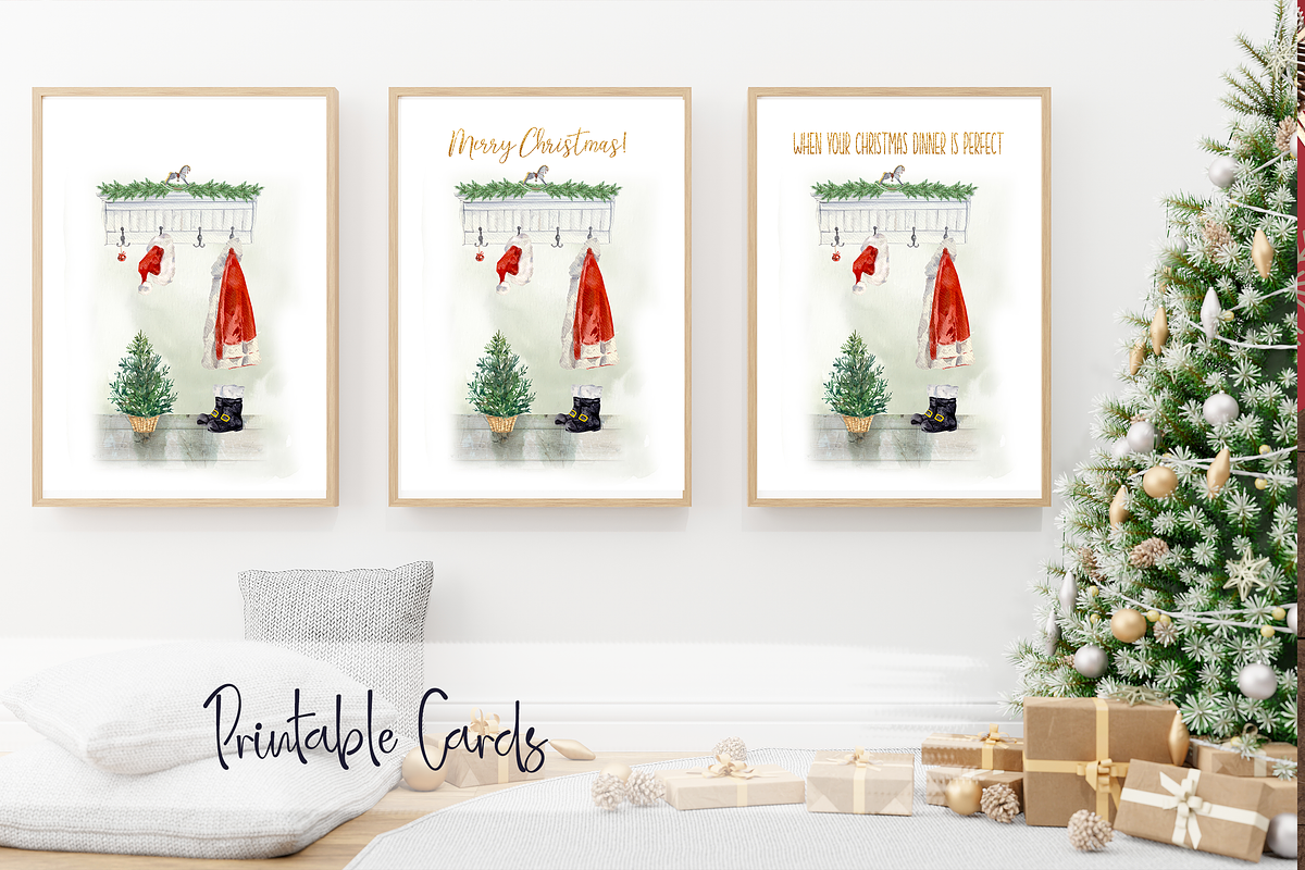 Santa Christmas Cards and Clip Arts, an Illustration by Tati Bordiu (Photo 2 of 4)
