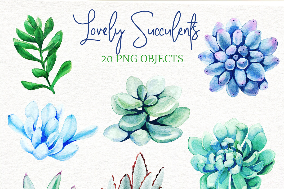 Succulents Watercolor Clipart, an Object Graphic by JSolomatina (Photo 2 of 3)