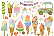 Watercolor Ice Cream Clipart., an Object Graphic by Kira Konoshenko (Thumbnail 2 of 7)