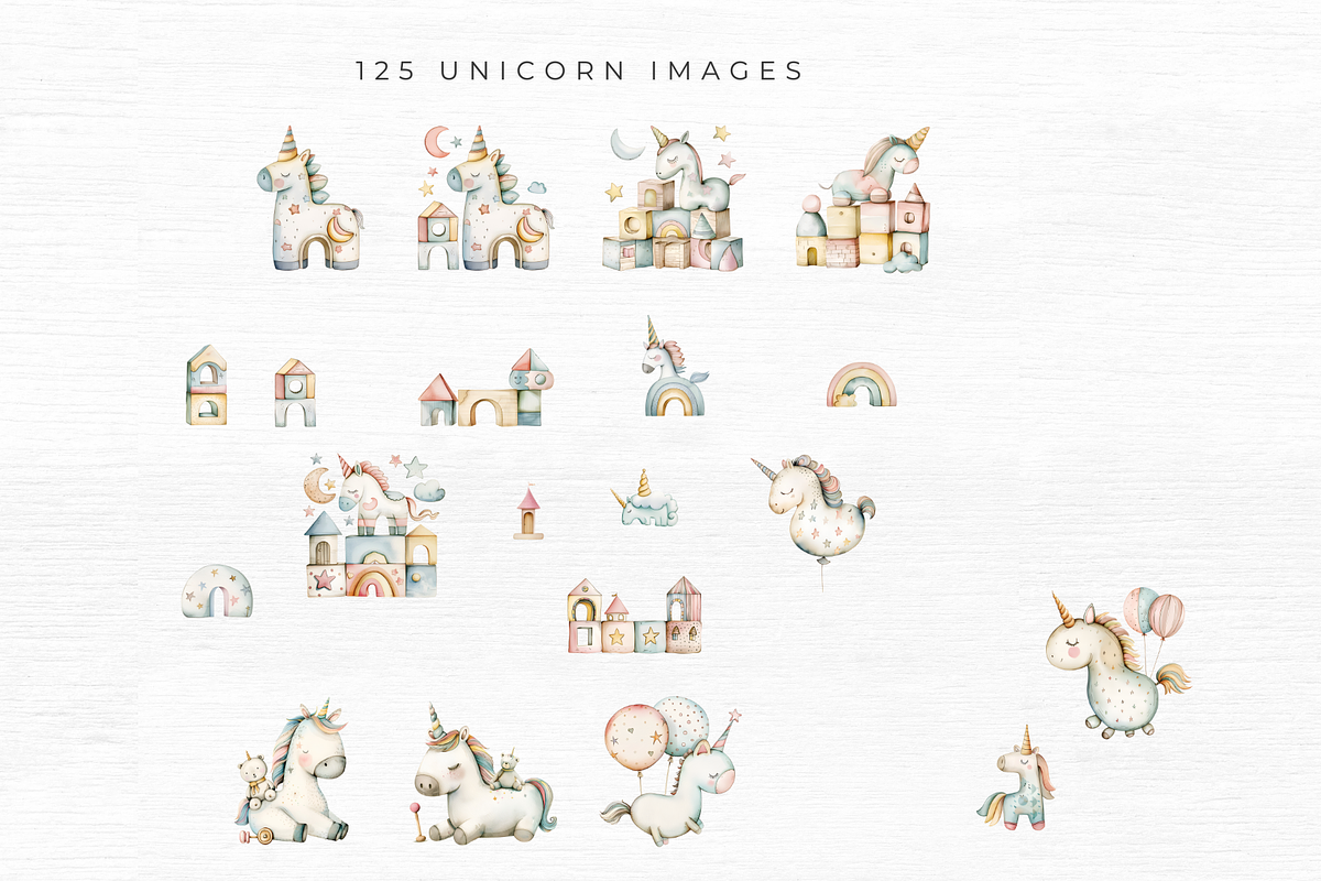 Cute Unicorn Clipart,, an Object Graphic by EllyandLima (Photo 9 of 11)
