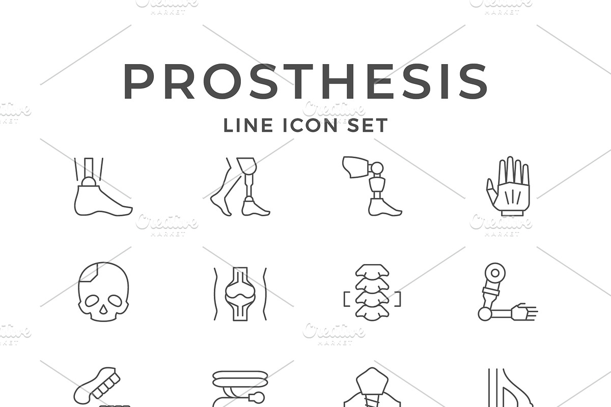 Set line icons of prosthesis, an Outline Icon by motorama (Photo 1 of 2)