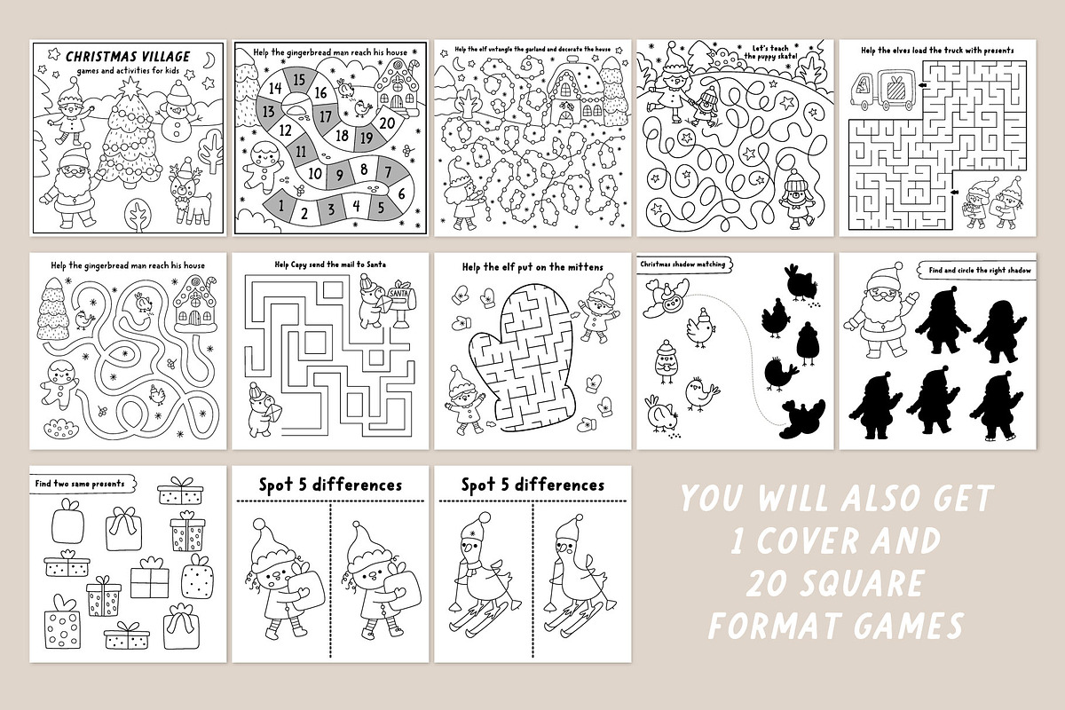 Christmas village coloring games, an Education Illustration by Lexi Claus (Photo 11 of 15)
